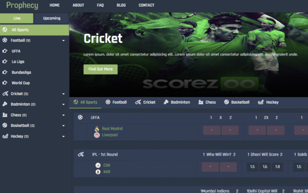 Prophecy is a betting Script management system + casino